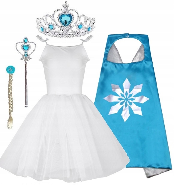 

Strój Karnawałowy Kostium Księżniczka Elsa Warkocz