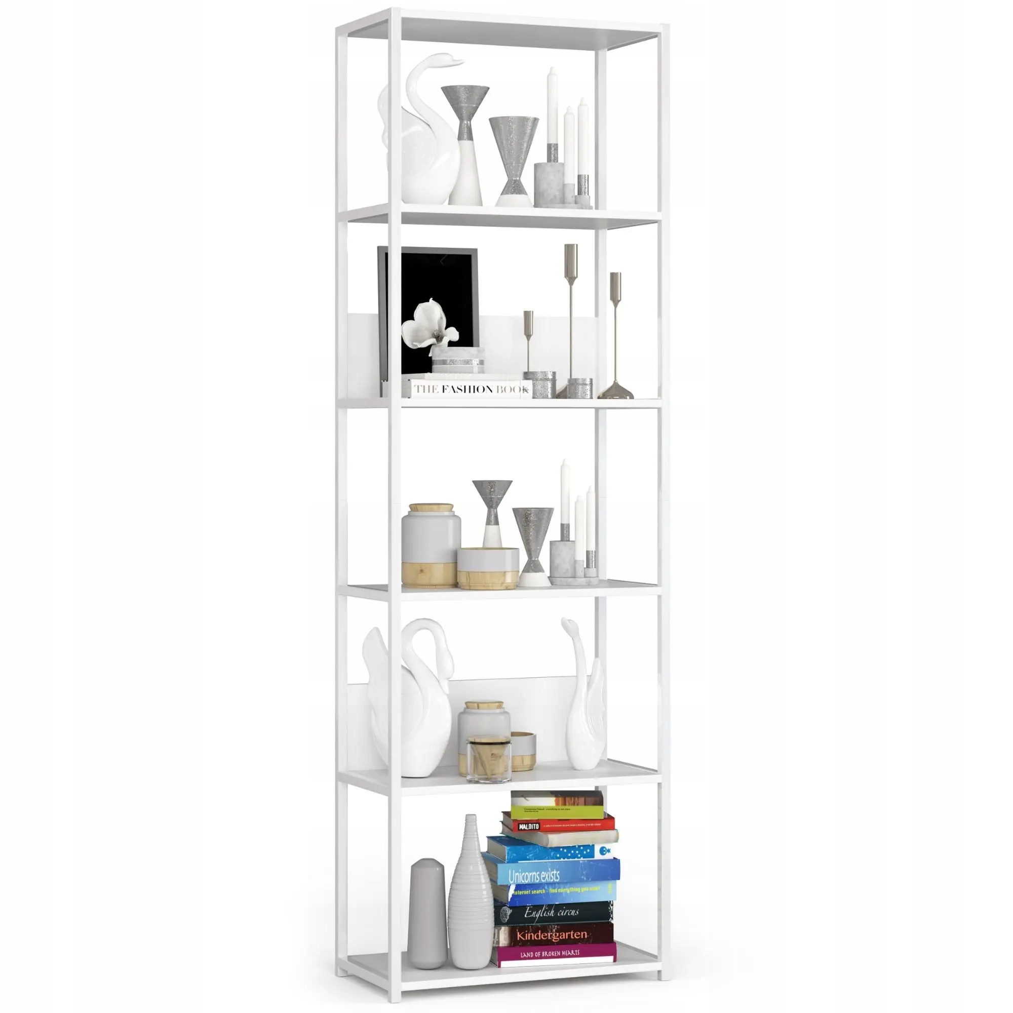 

Regał loftowy 60 cm biały-biały 6 półek
