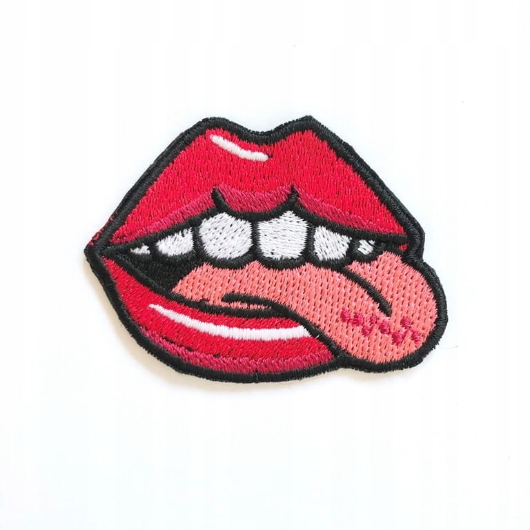 

Naszywka na ubrania niegrzeczne usta Haftowana