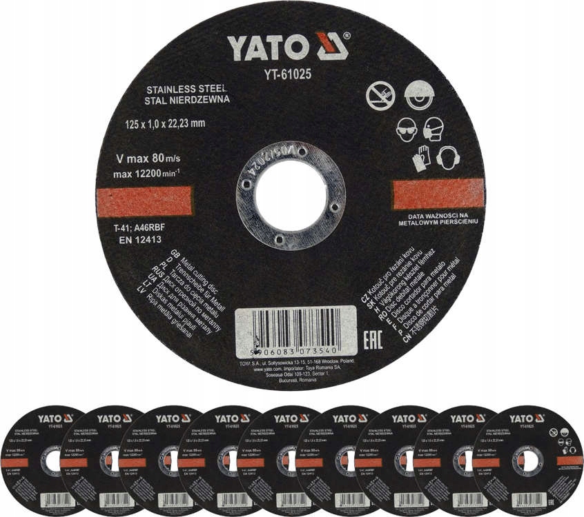 

Tarcza Tarcze Do Cięcia Metalu 125x22.2mm 10 Sztuk