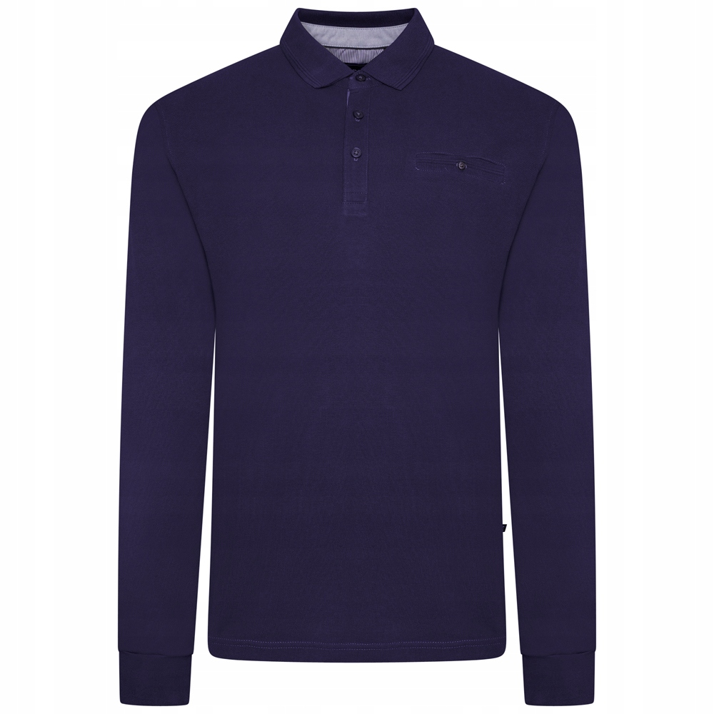 Velké tričko s dlouhým rukávem Polo Longsleev Kam velké velikosti 2XL 136 cm