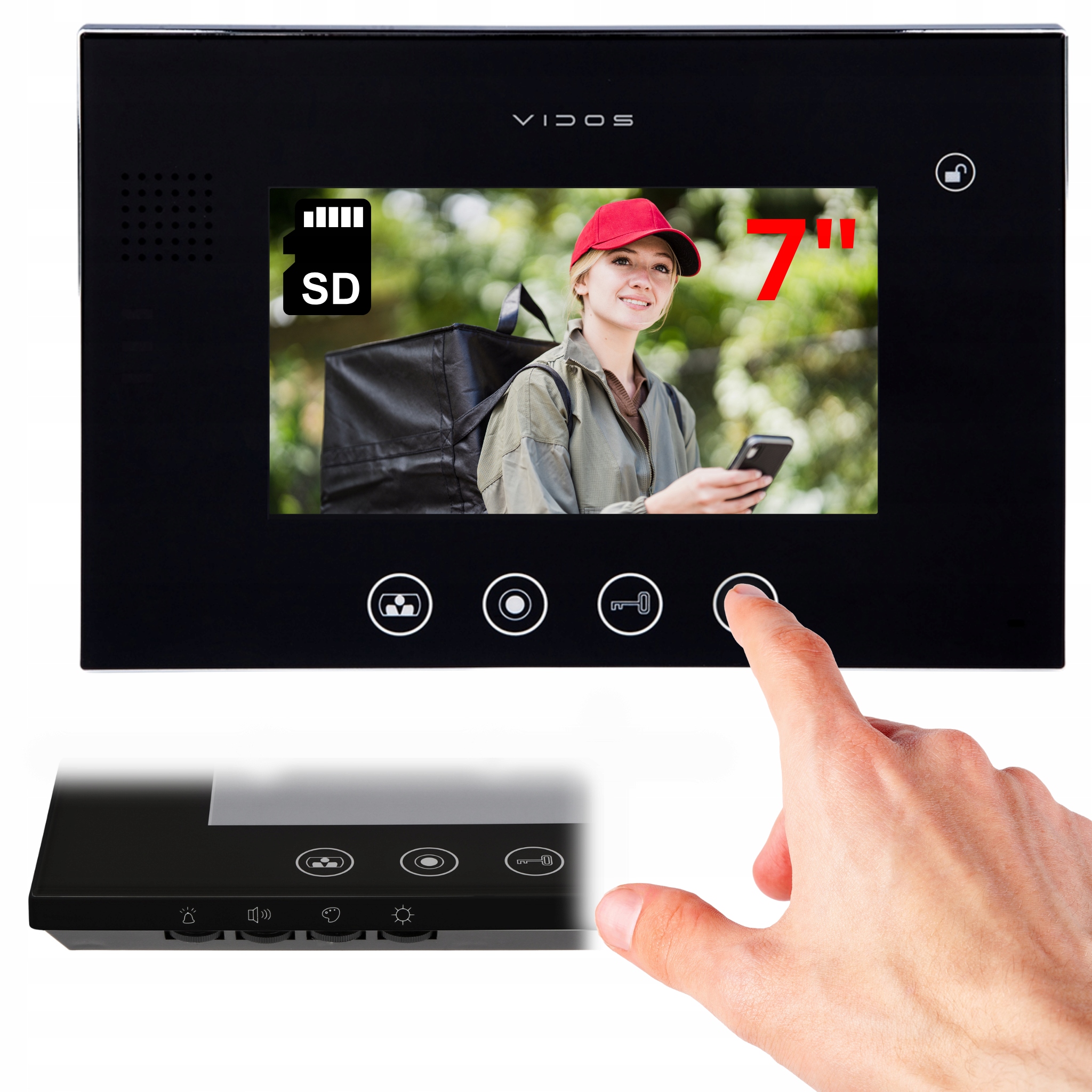 Monitor Vidos dotykowy Tft/lcd 7'' M670B obsługa 2 stacji bramowych