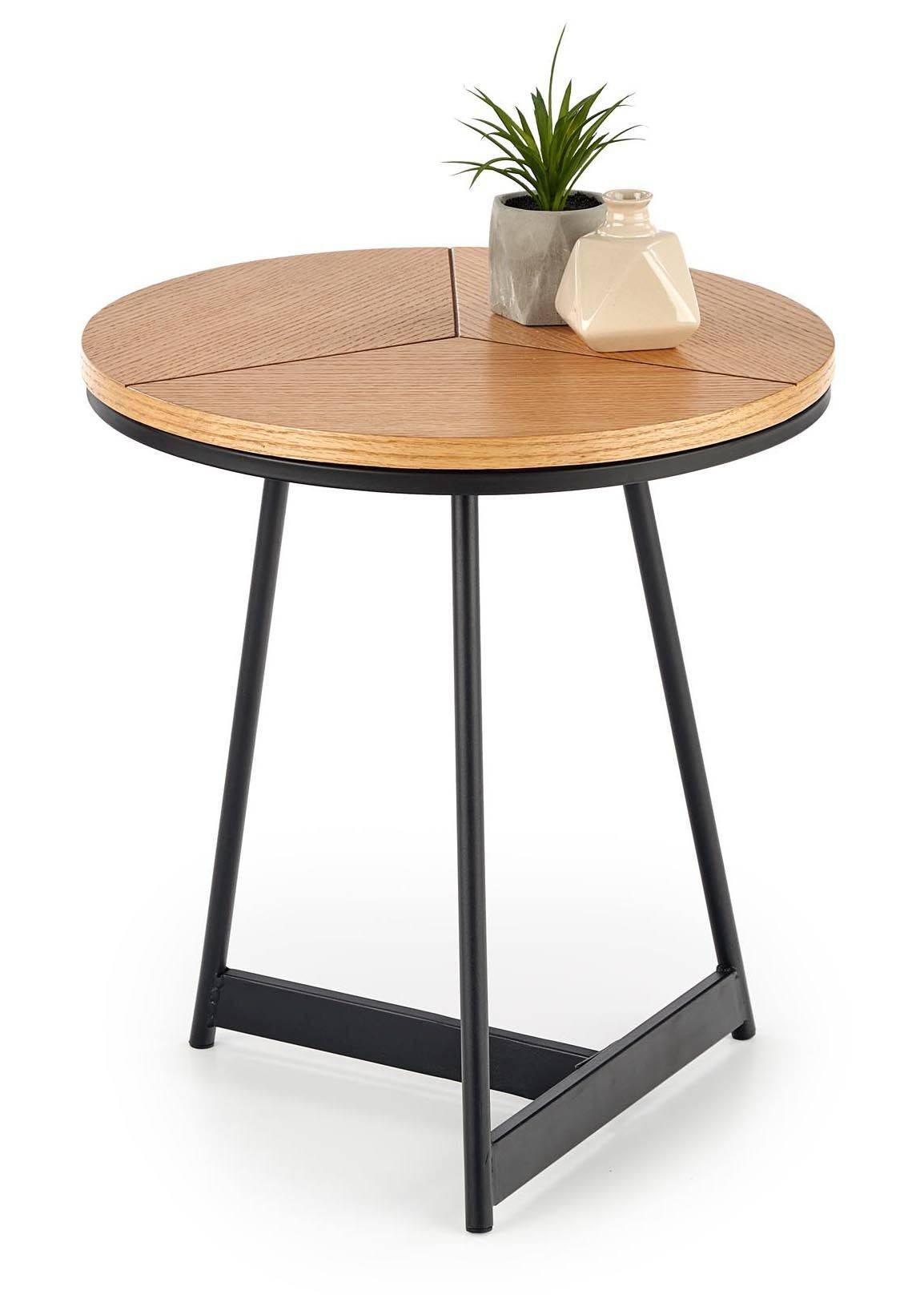 Okrúhly konferenčný stolík Karida prírodný dub 45 cm