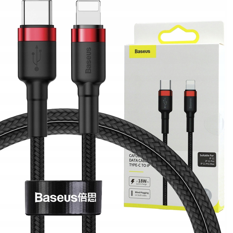 

Kabel Usb-c Lightning, Baseus Cafule, 18W, 1m
