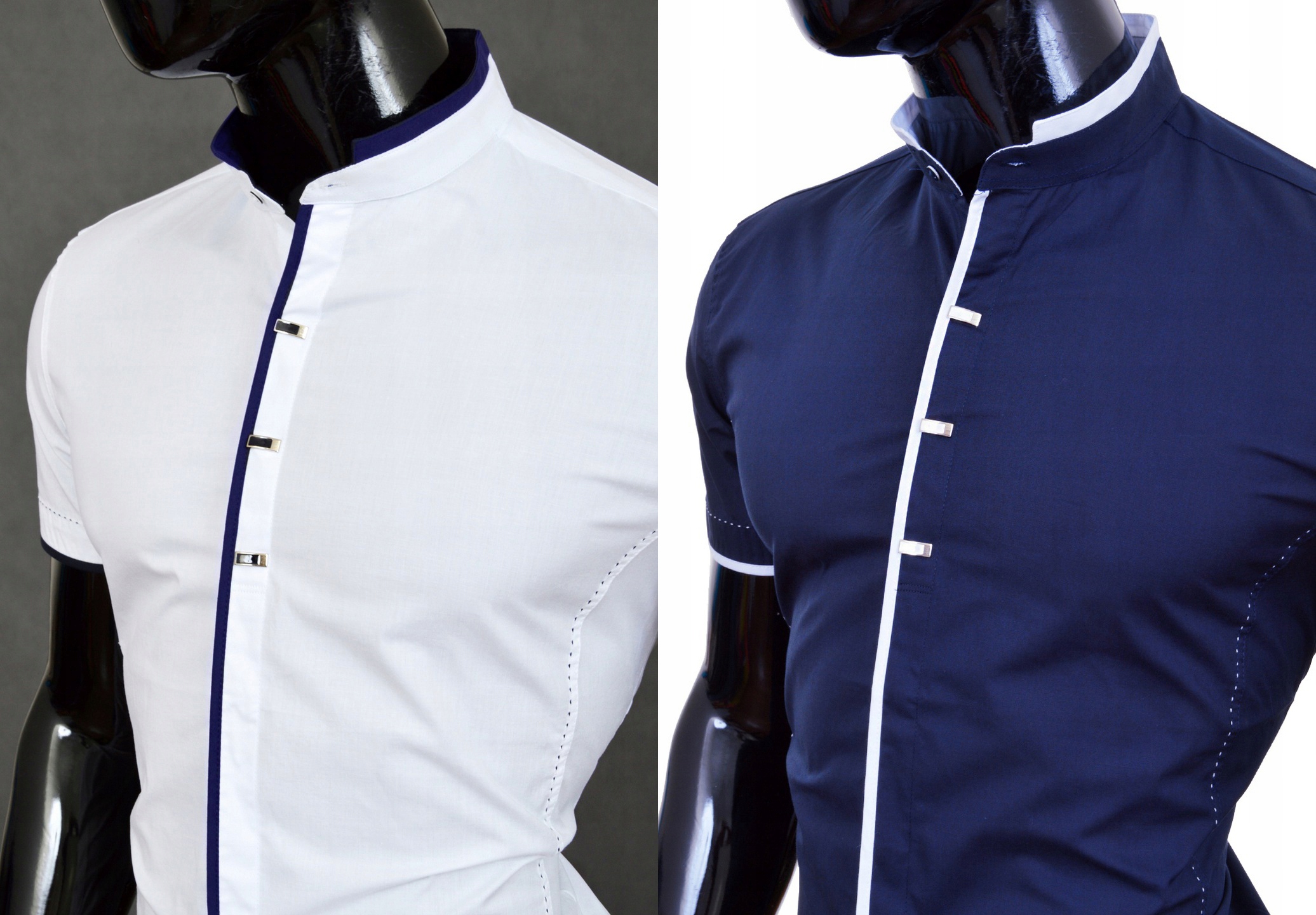 Koszula Męska Casual Stójka Codzienna Gładka NEW Rozmiar XXL