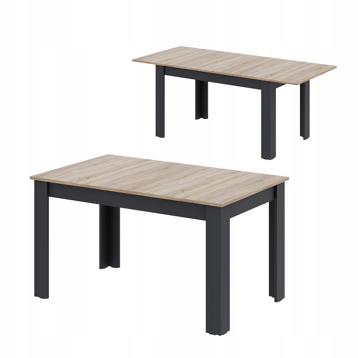 Rozkládací stůl Loft 80x140/195 cm do jídelny dub sonoma černý