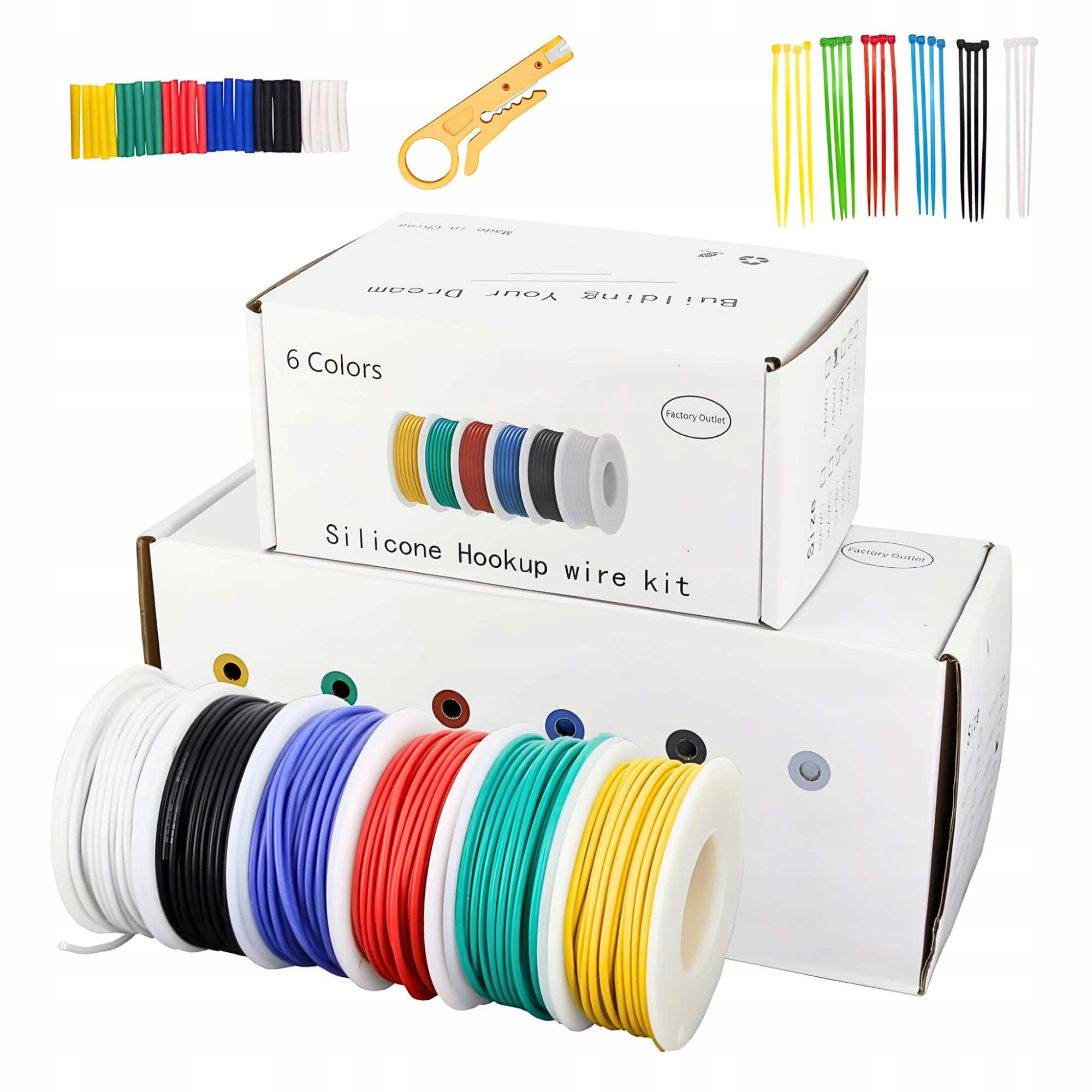 Silikonové kabely Napájecí kabel AWG22 Sada 6x10 mb 0,34 mm Příslušenství