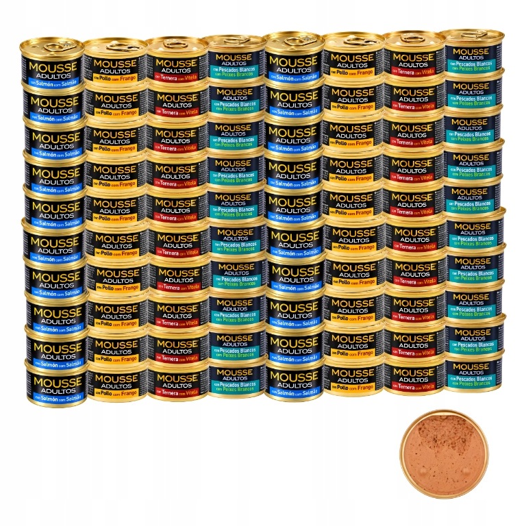 Krmivo mokré pro kočky 90 x 85 g konzervy mix chutí kompletní velké balení