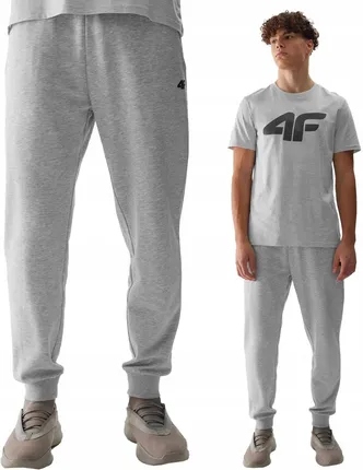 Spodnie Męskie 4F Dresowe Sportowe Dresy Nieocieplone Bawełna XL