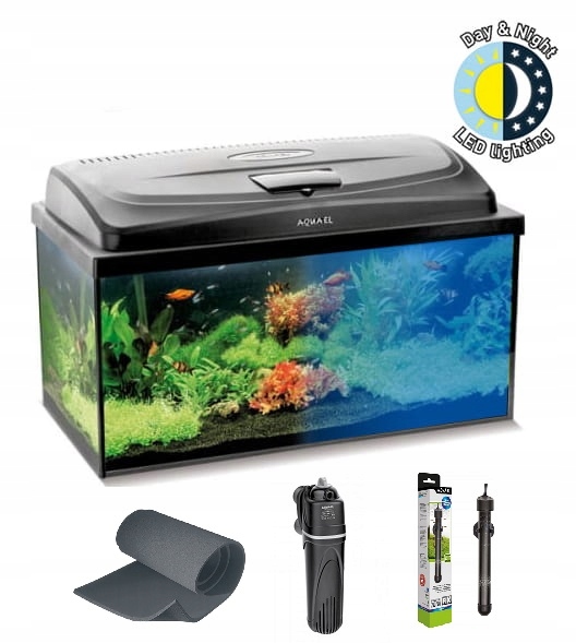 Zestaw Akwarium 112L Aqua Szut 80x35x40 Proste Szklane Kompletne Pokrywa