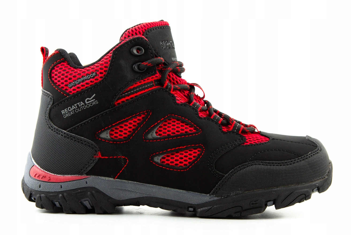pro mládež trekové boty Regatta Holcombe voděodolné vysoké černé 35