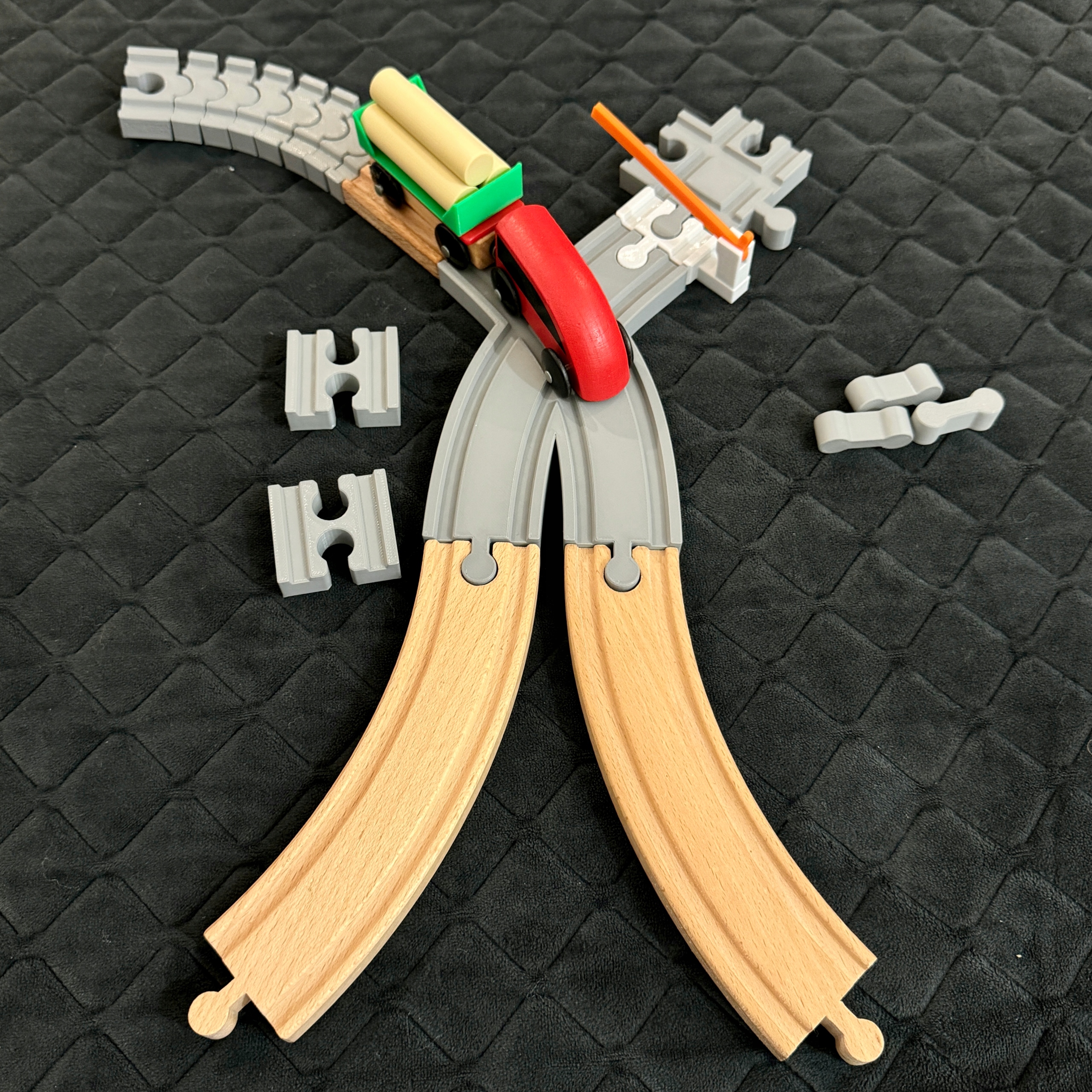 Zestaw 9 elementów do Torów Kolejki Drewnianej z Ikea Lidl Bigjigs Marka bez marki