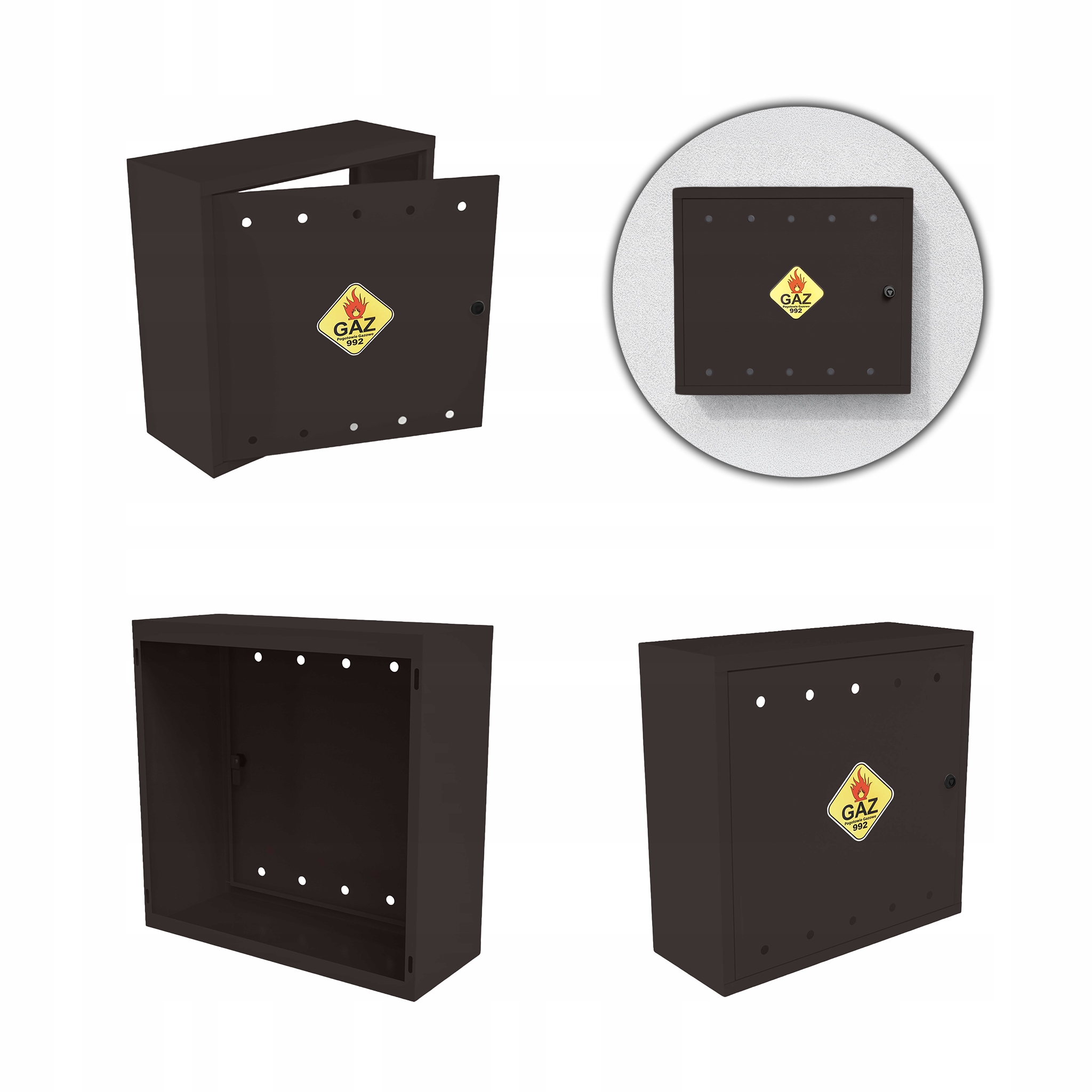 Plynová Skříňka 60x60x25 Hnědá Skříňka Na Plynový Ventil Ocelová