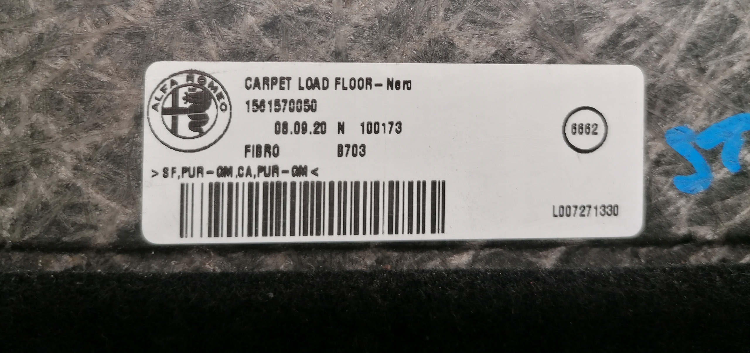 ALFA ROMEO STELVIO PODŁOGA BAGAŻNIKA WYKŁADZINA 2016- Producent części Alfa Romeo OE