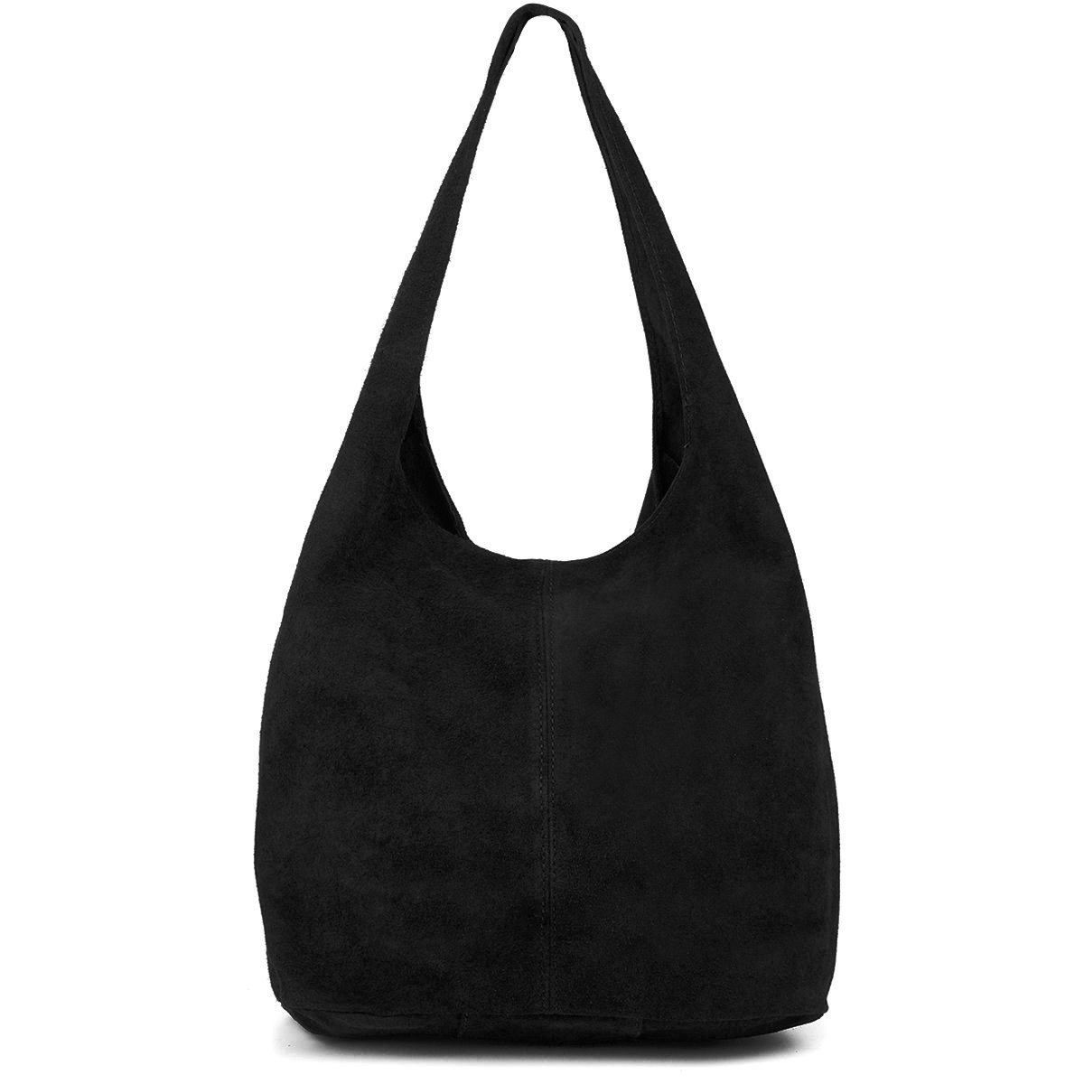 CZARNA ZAMSZOWA TOREBKA WOREK ZAMSZ NATURALNY shopper TORBA ZAMSZOWA A4