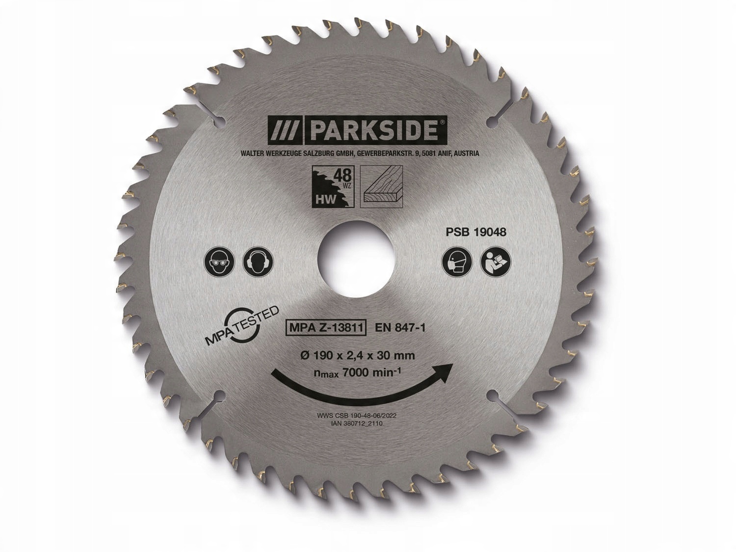 

Parkside Tarcza do drewna 190 mm Psb 19048