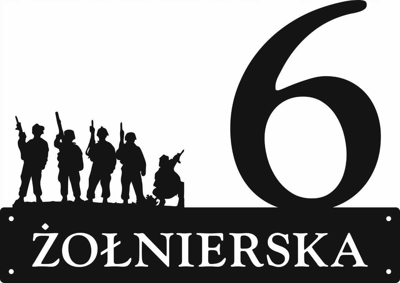 Číslo Na Dom 80 cm Tabuľa Adresa Oceľ 2 mm Žolnierska ul.