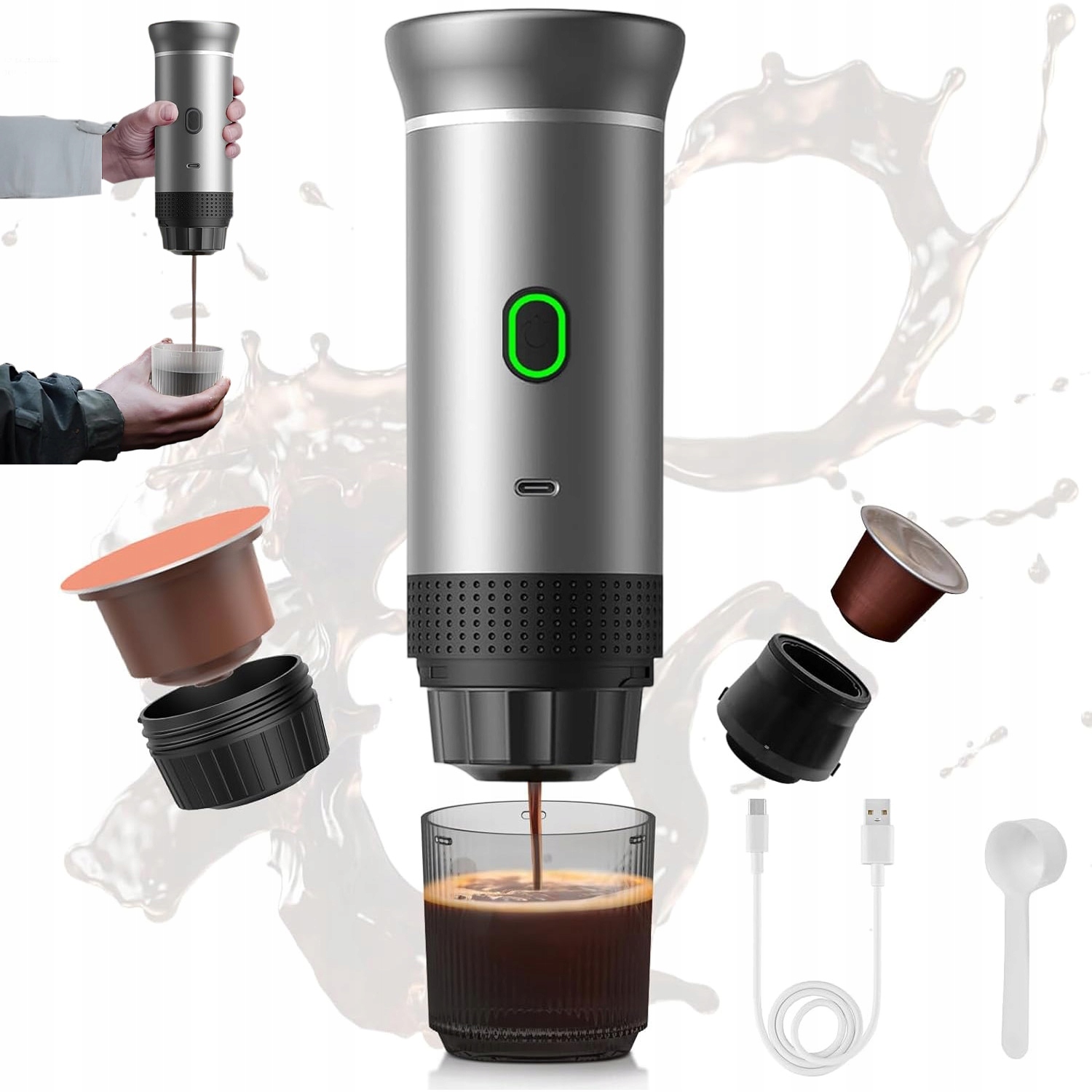 Přenosný Bezdrátový Kávovar 7500 Mah Na Cesty, Skvělý Dárek
