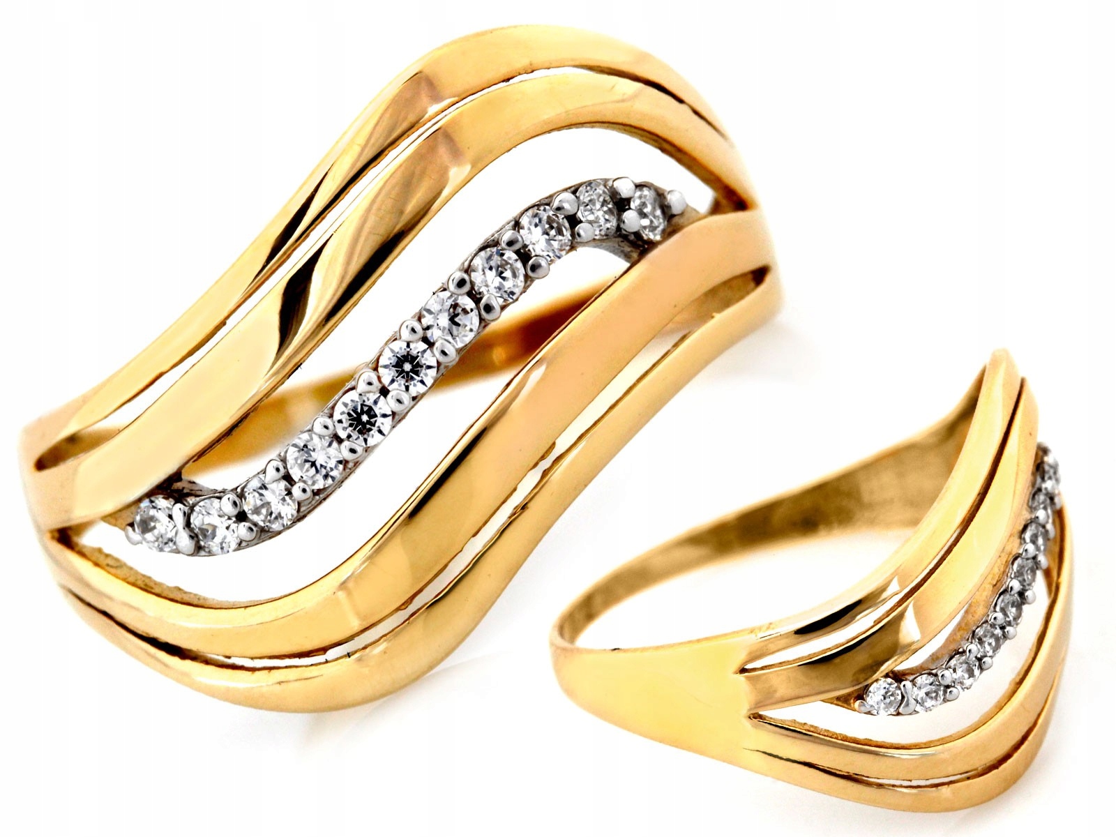 Prstýnek se žlutými zirkony 585 14k zlato 2.47g velikost 17 pro ženy