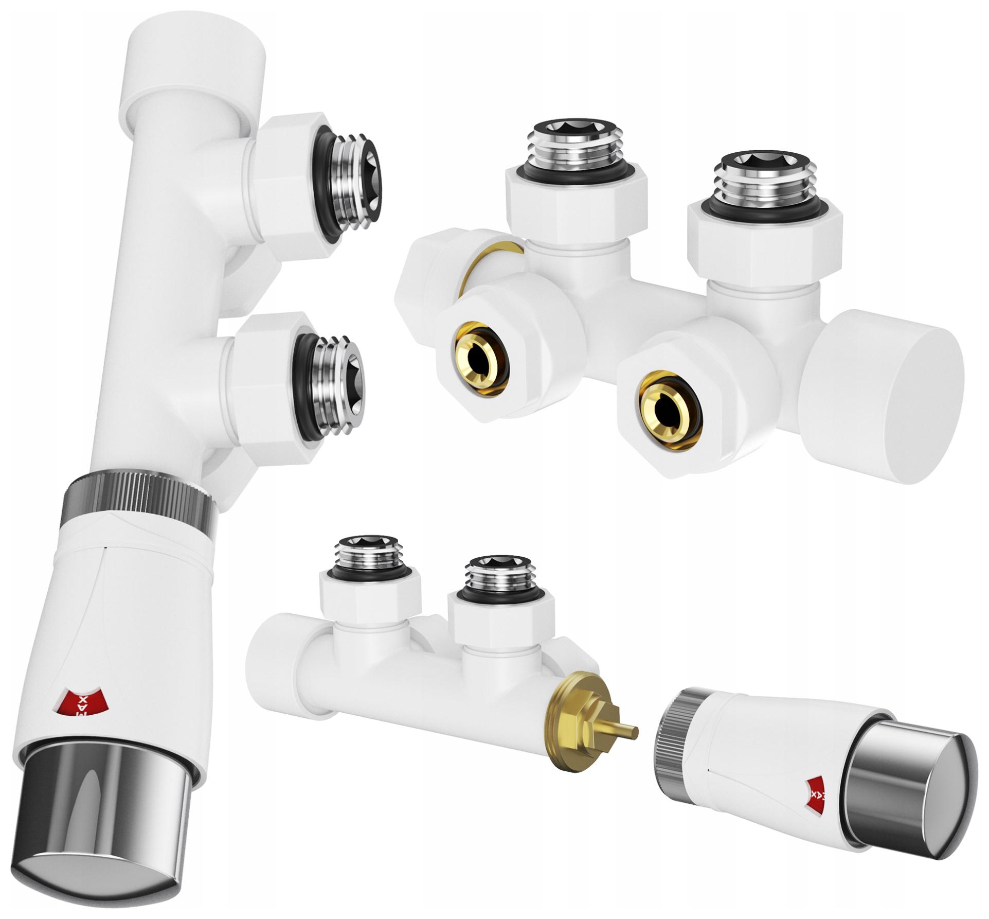 Termostatický ventil pre radiátor Pex mosadzný komplet hlavica 1/2 biela