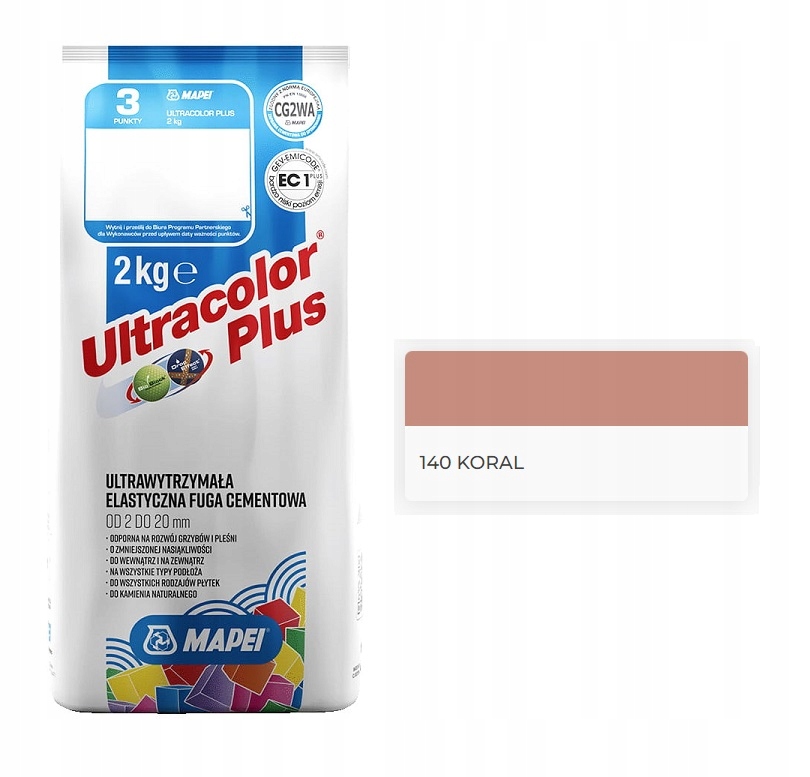 

Mapei fuga Ultracolor Plus 140 Koral 2kg