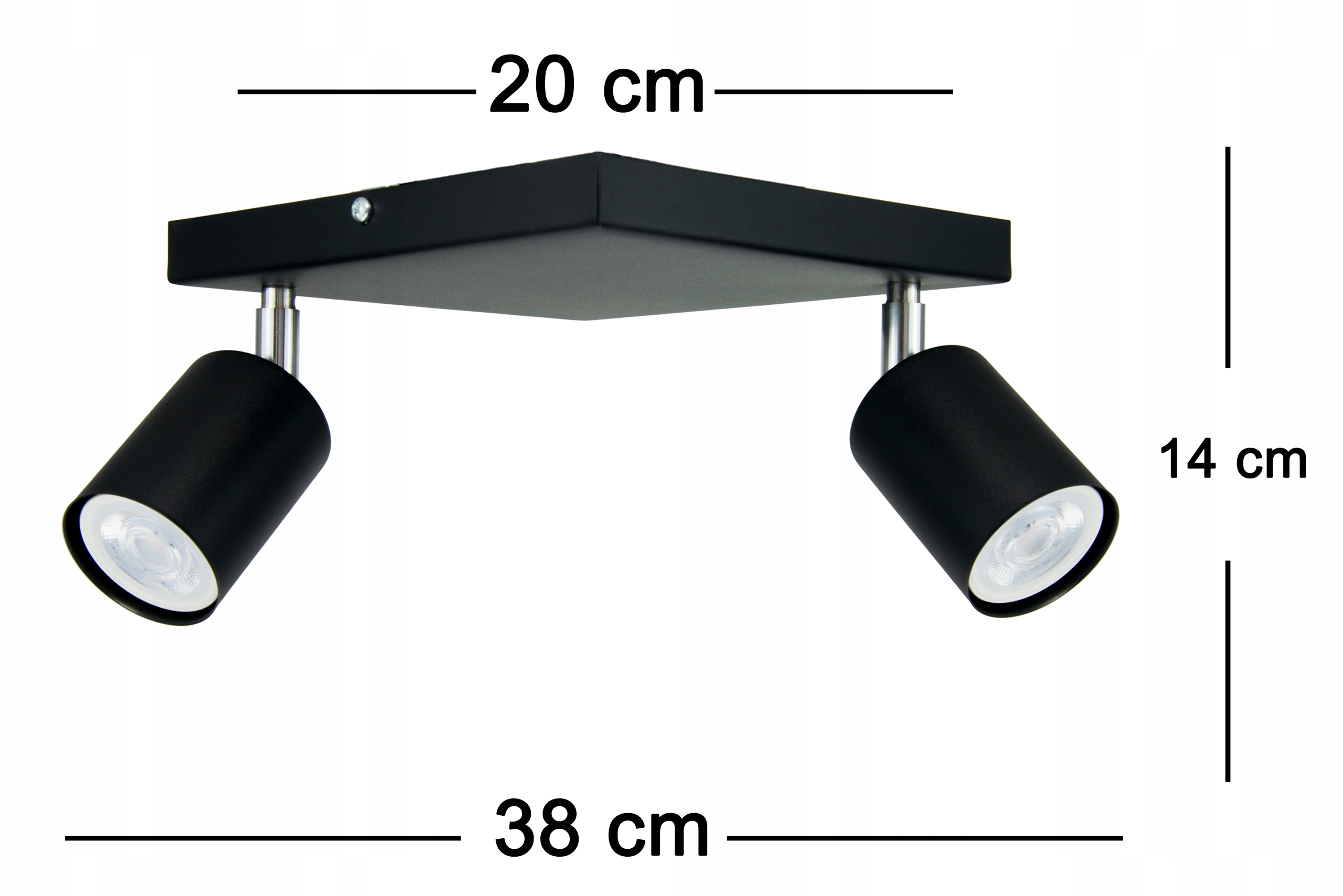 LAMPA SUFITOWA SPOT RUCHOMA CZARNA PLAFON KWADRAT GU10 REGULACJA POD LED Marka Moderno