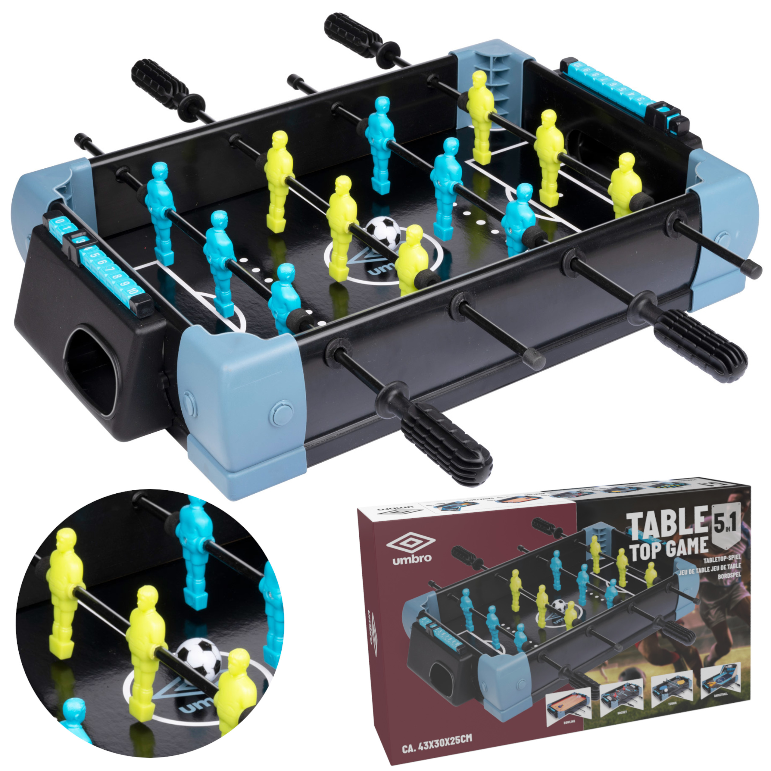 Stół do gier 5w1 piłkarzyki tenis cymbergaj hokej koszykówka kręgle Umbro