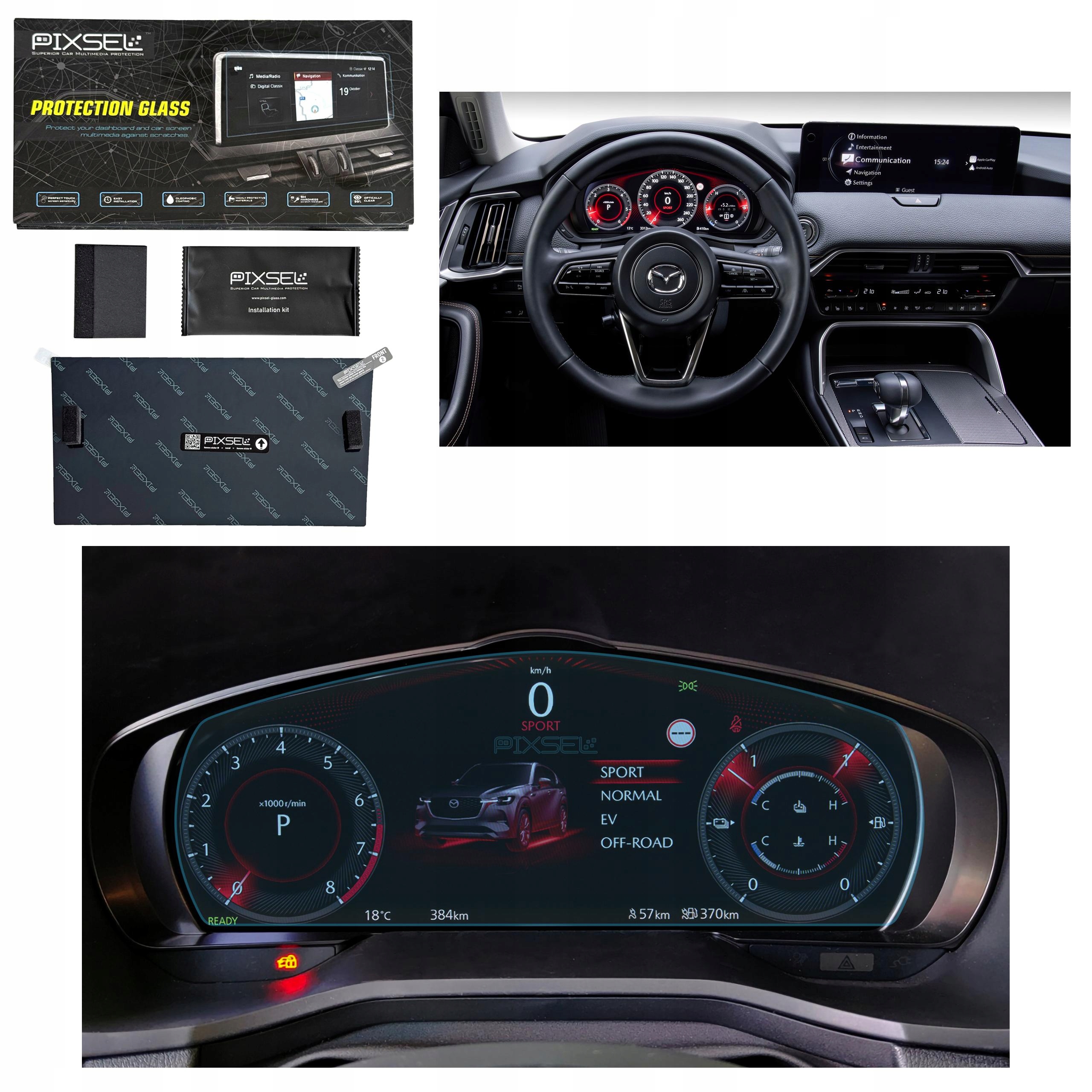 Antyodciskowe Matowe Szkło Ochronne Mazda CX-80-12.1“ 2024-