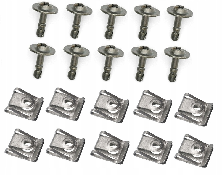 10x BLASZKA + ŚRUBA SPINKA OSŁONY PŁYTY SILNIKA DO AUDI A4 B7 B8 A5 Q3 Q5