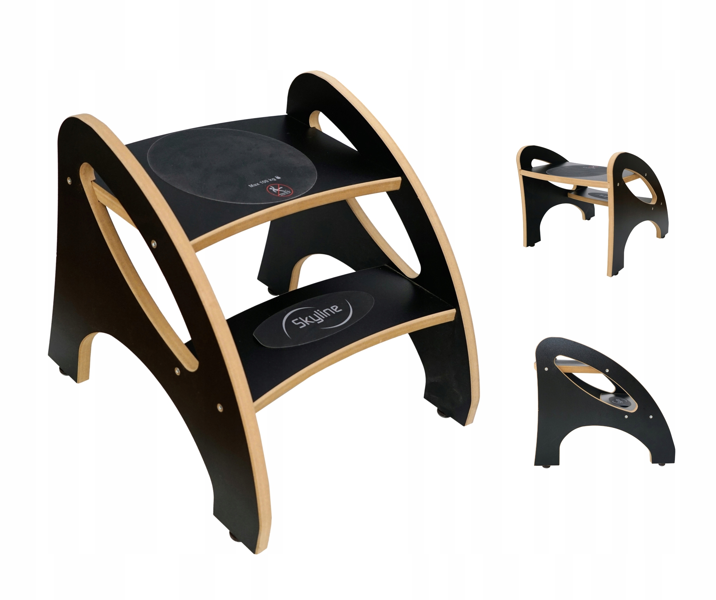 Plošina schůdky černá pro děti i dospělé do kuchyně do koupelny Mdf 40 cm Pl