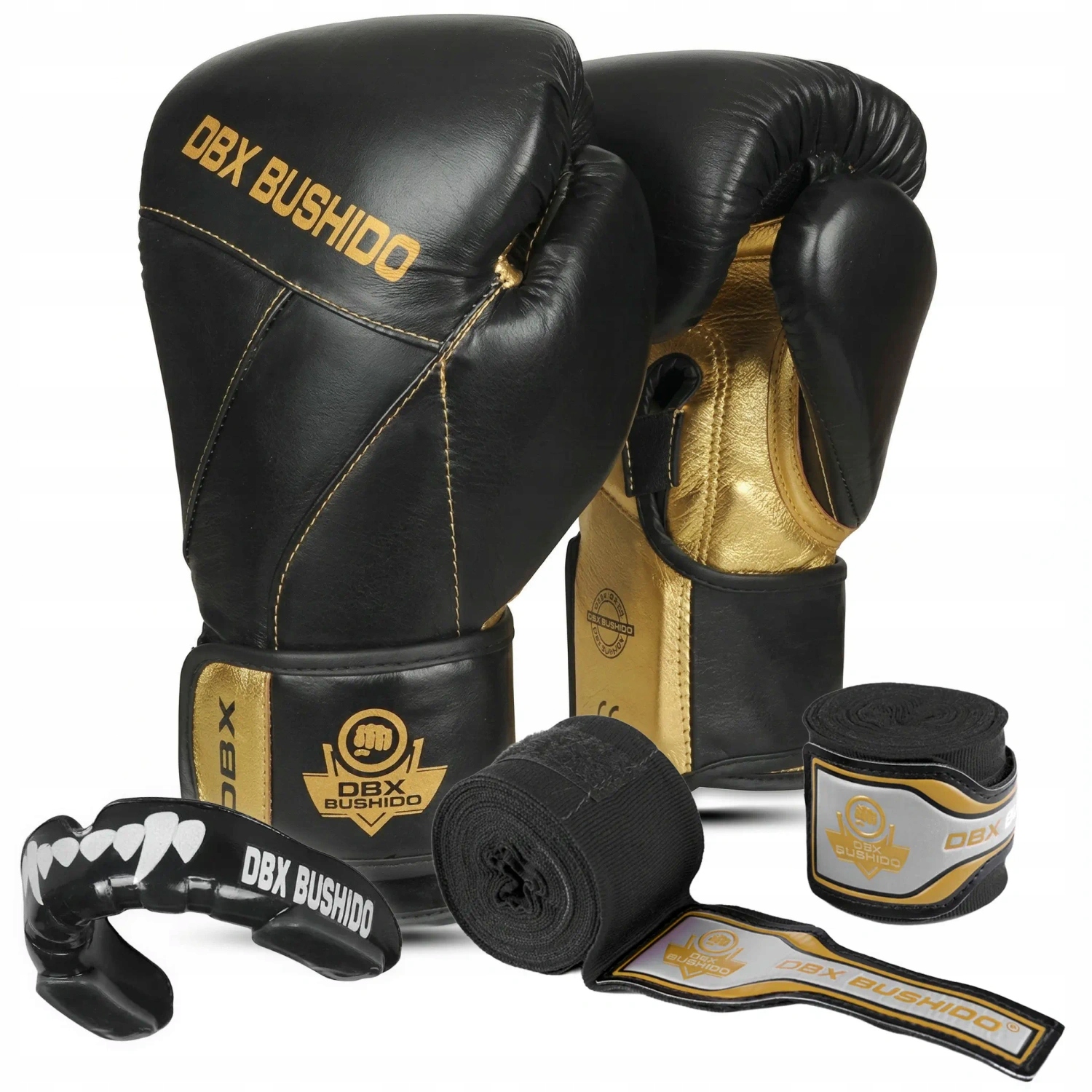 Rękawice treningowe bokserskie sparingowe ochraniacz na zęby owijki Bushido