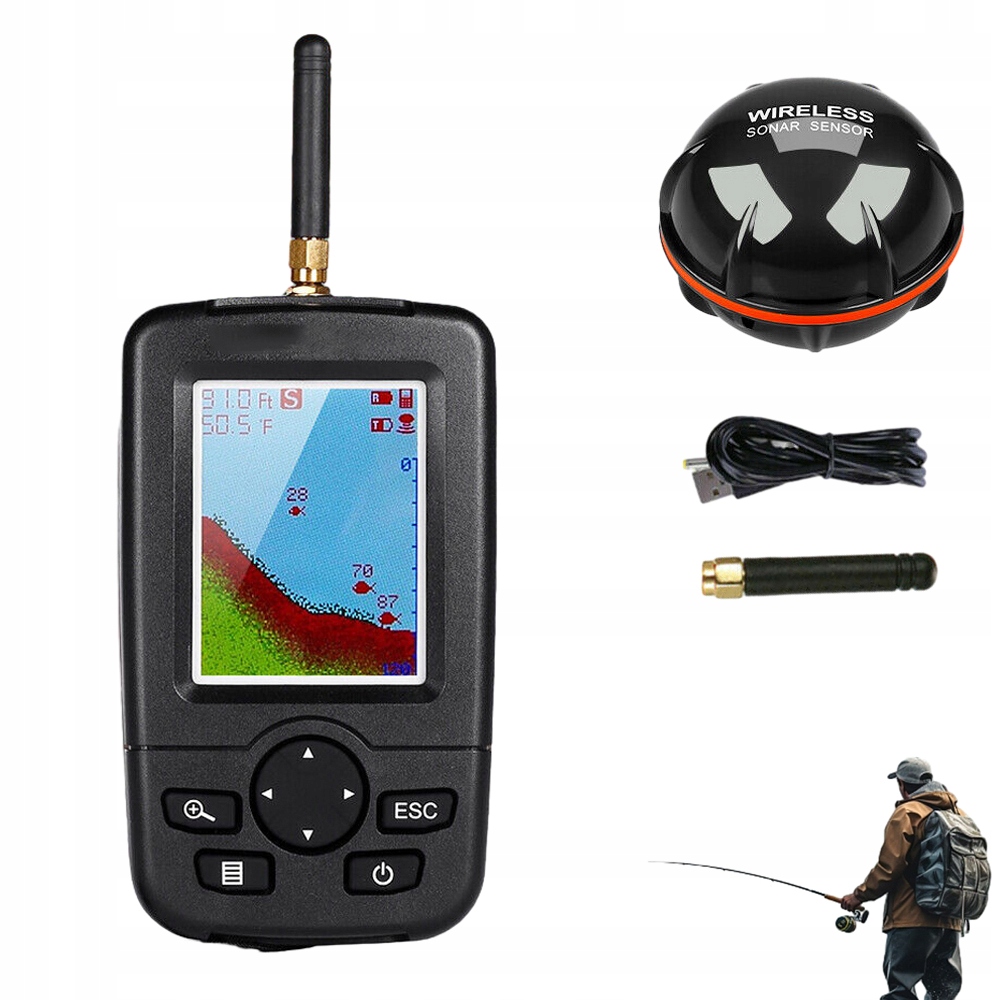 Echosonda Fish Finder Sonar Wykrywacz Ryb Wędkarska Do Łódki Zanętowej