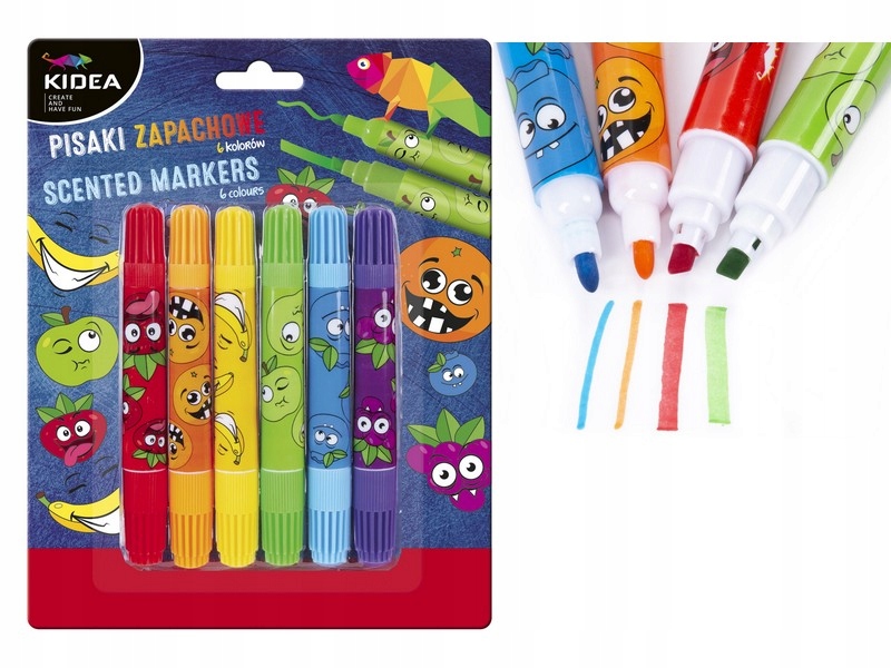 KIDEA FLAMASTRY ZAPACHOWE MAZAKI dwustronne 6 KOL