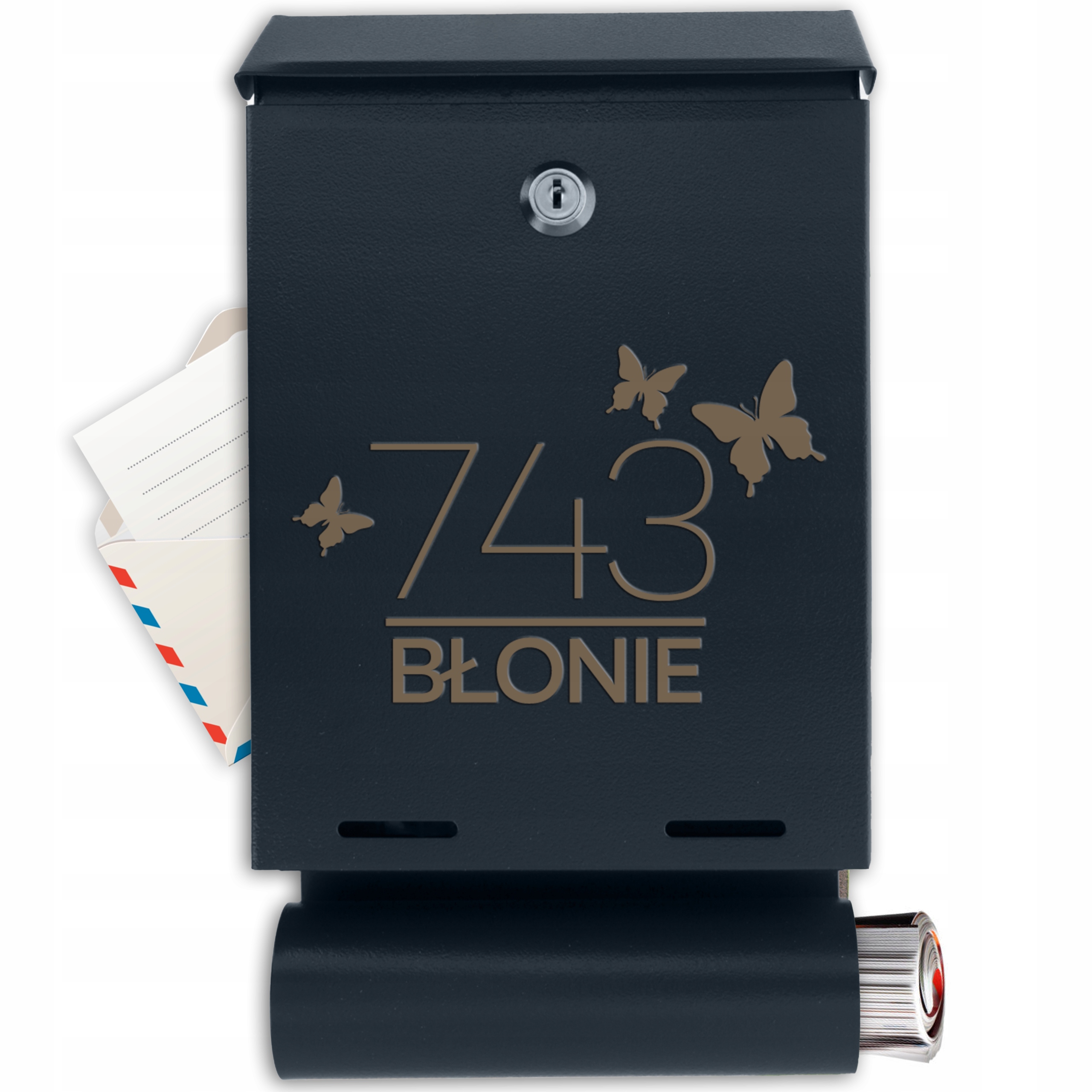 Poštovní Schránka Na Dopisy S Číslem Domu A Adresou, Gravírování S Tubou Na Dopisy