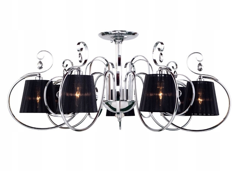 Lampa Princessa 4887/7CP Glamour czarne abażury