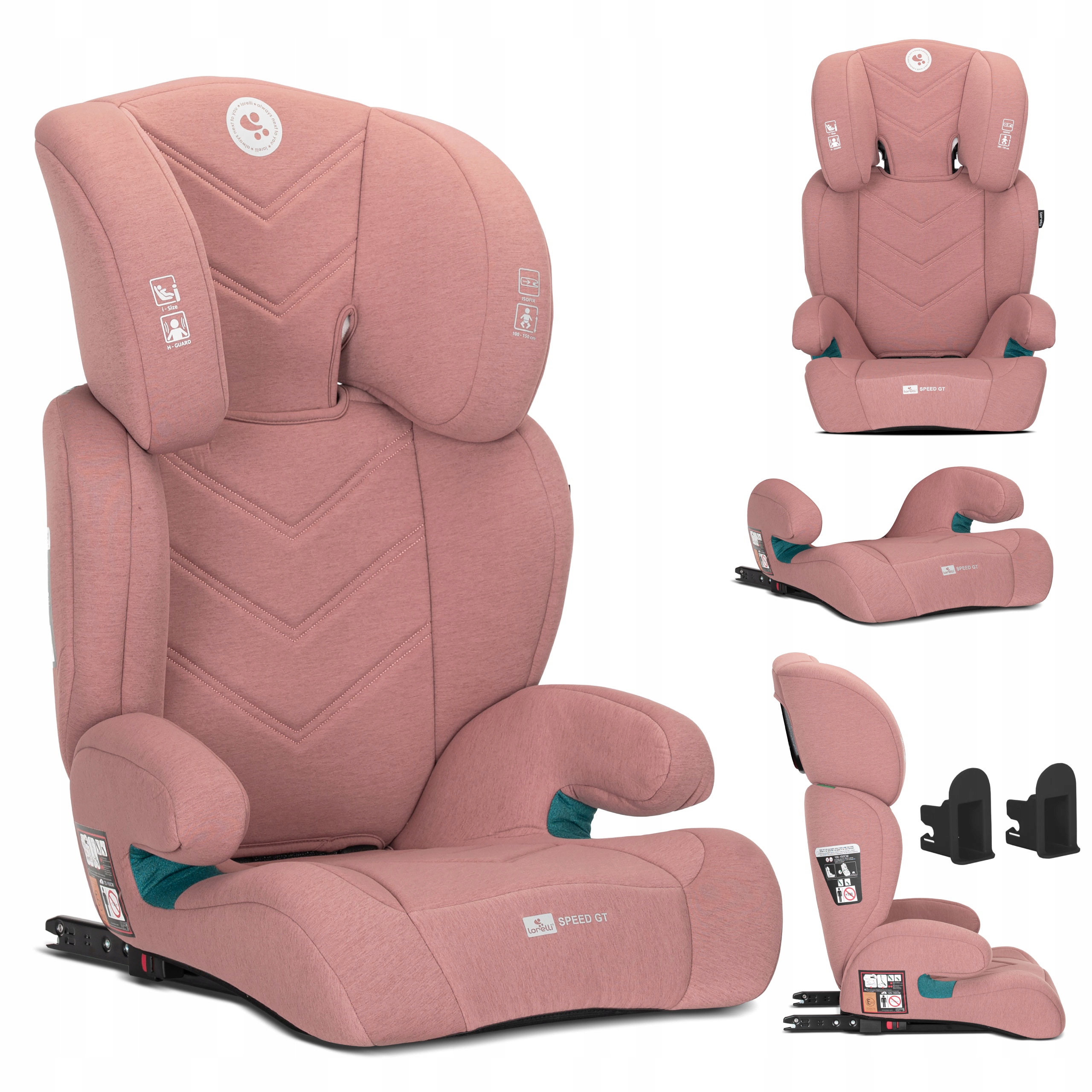 Fotelik Samochodowy 15-36kg ISOFIX i-Size Lorelli Speed GT 100-150cm Różowy