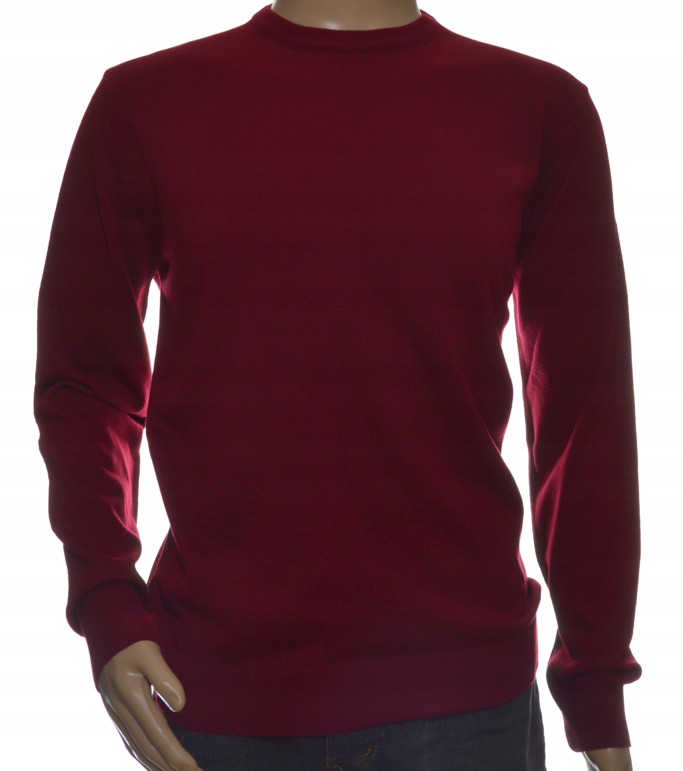 Pánský svetr z kašmíru a merino vlny kašmírový XXL 2XL bordový 131