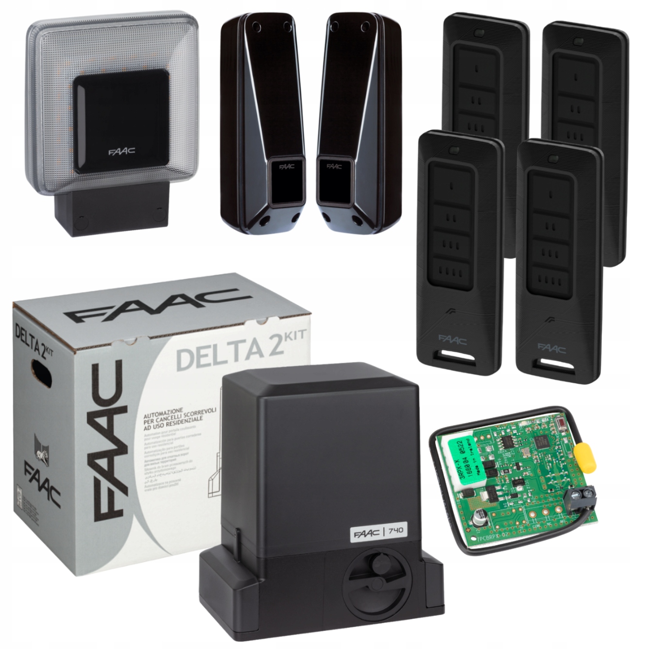 Faac Delta 2 Lampa Xled Pilot XT4FDS 4szt. Napęd do bramy przesuwnej