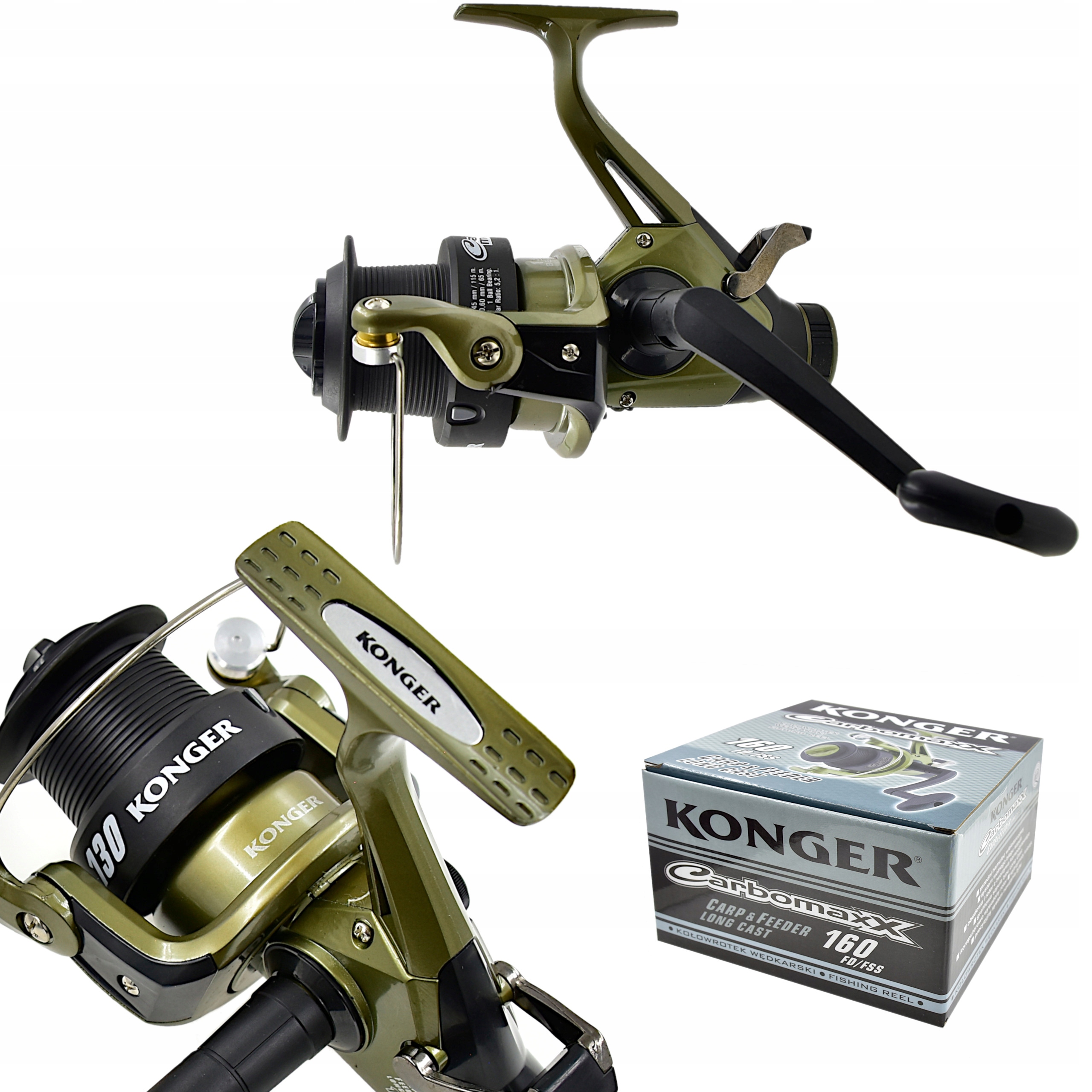 Kołowrotek Konger Carbomaxx Carp & Feeder Long Coast 160 Fd/fss wolny bieg
