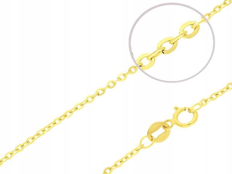 Zlatý řetízek 585 Splot Rolo 45 CM 2,14 g žluté zlato módní 14K vazba