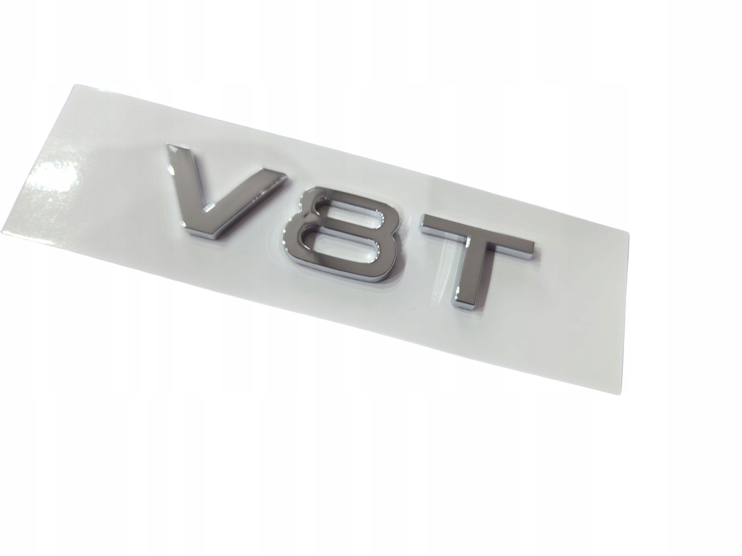 Emblemat Logo Znaczek Do Audi V8T Na Błotnik Srebrny Połysk Chromowany Nowy