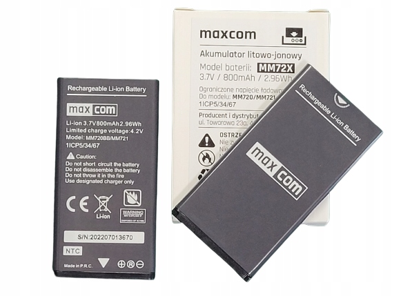 BATERIA ORYGINALNA MAXCOM MM720 MM721 MM72X 800mAh