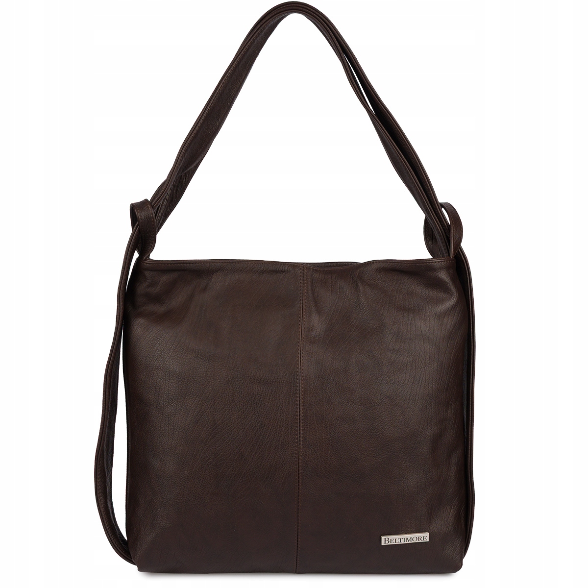 Batoh Dámská kožená kabelka A4 velká taška shopperka 2v1 černá Beltimore