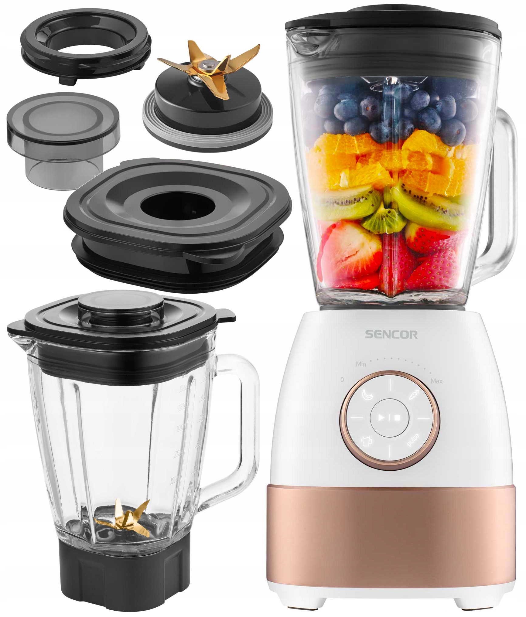 Blender Kielichowy Szklany Do Smoothie Sencor 1800 W 24000 Obr 6 Ostrzy