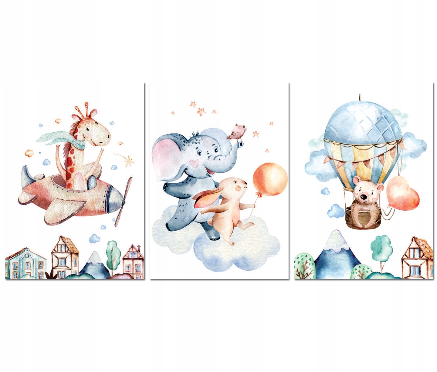 

Plakaty dla dzieci, pokój chłopca, zwierzaki A3