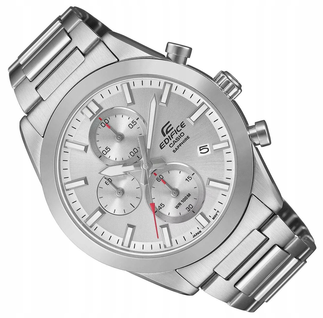Klasické Ocelové Hodinky Casio Edifice Safír Chronograf EFB-710D -7AVUEF