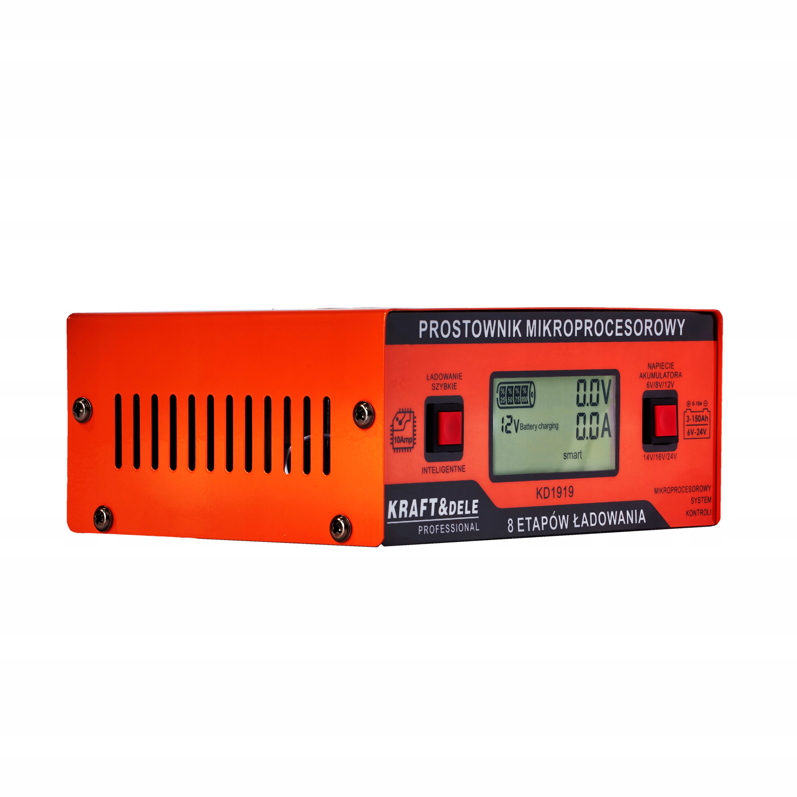 PROSTOWNIK MIKROPROCESOROWY AKUMULATOROWY ŁADOWARKA 10AMP 6/8/12/14/16/24V Waga produktu z opakowaniem jednostkowym 1 kg