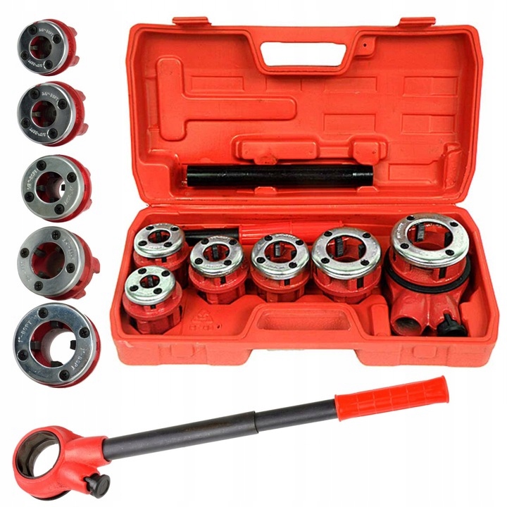 SILVER ZESTAW GWINTOWNICA DO RUR 6ELEMENTÓW HYDRAULICZNA NARZYNKI S10432 Liczba elementów w zestawie 6