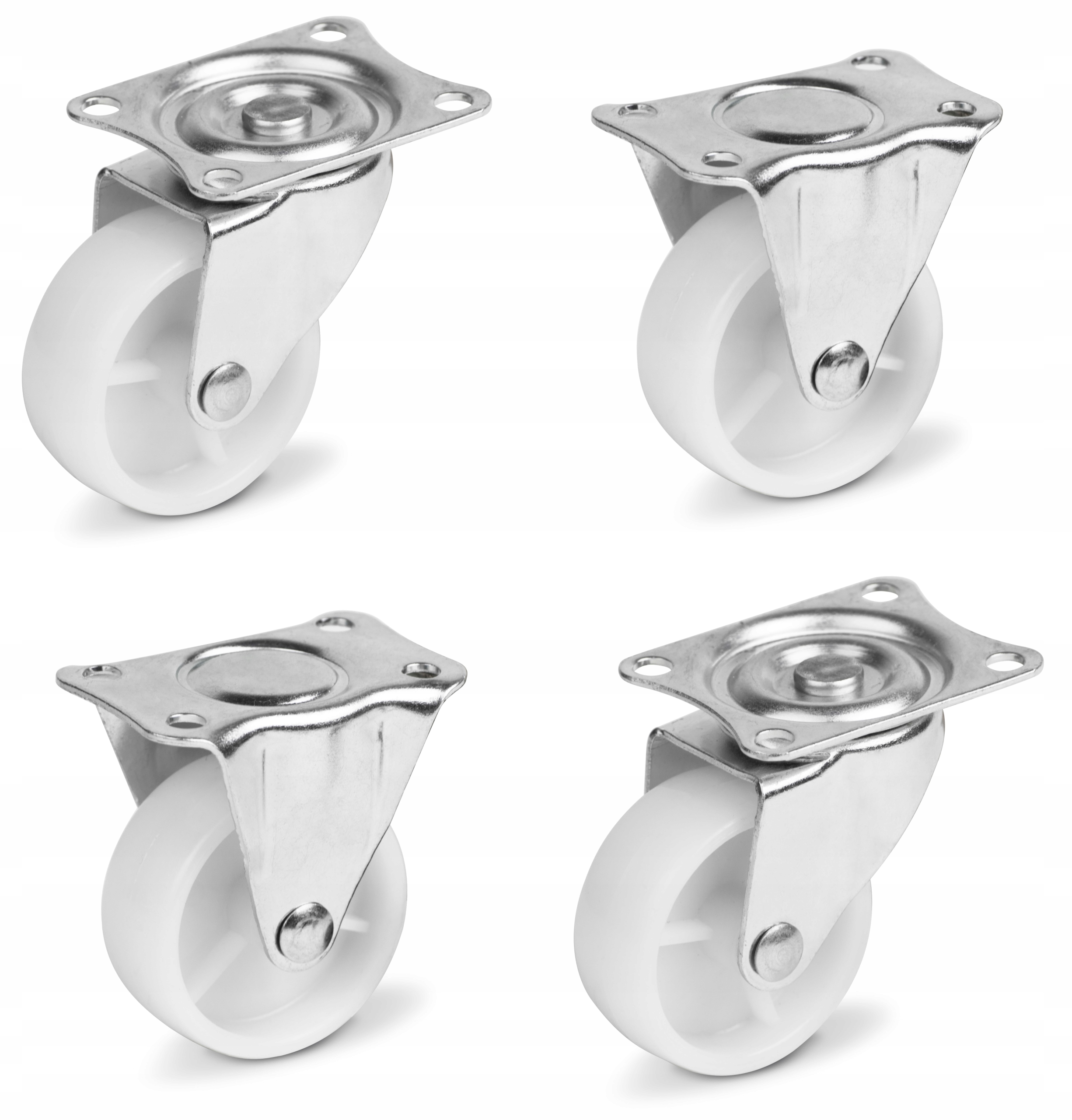 

Zestaw 4 kółka 50mm koła meblowe udźwig 100kg