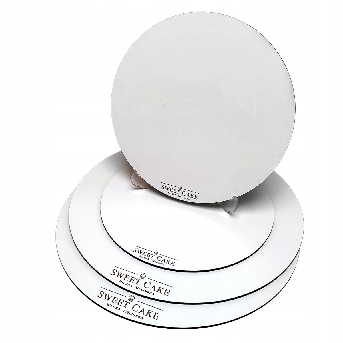 Levně Podložka pod dort s logem Hdf Bílá 26 cm 10 ks Brand4Cake